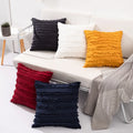 Wholesale 18x18inches Moroccan Cotton Solid/Striped Woven Tufted Cushion Pillow Cover Tassels Customizable Invisible Zipper