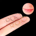Classic ASTM F136 Titanium Nose Ring with 6mm 8mm 10mm Hoop Lip Piercing Jewelry Silver/Gold PVD Plated for Wedding Party Gift