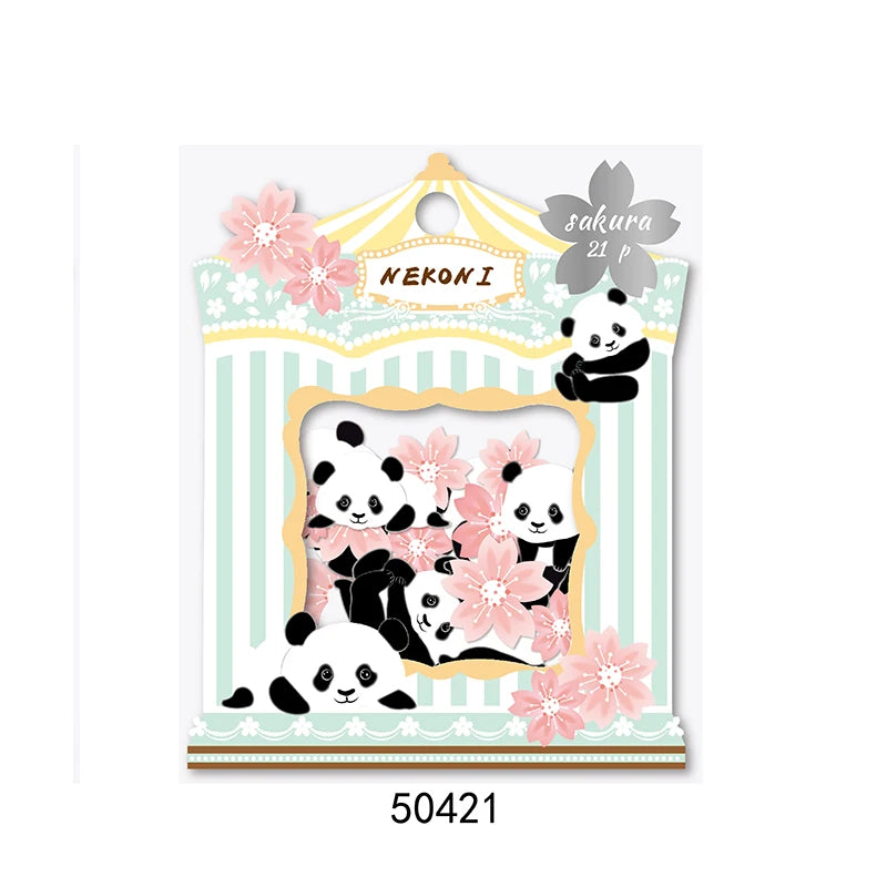 Nekoni Hot Sales Original Crystal Stickers Pack Sakura Festival Aesthetic Decorative Stickers for 3D Adhesive Sticker Flakes