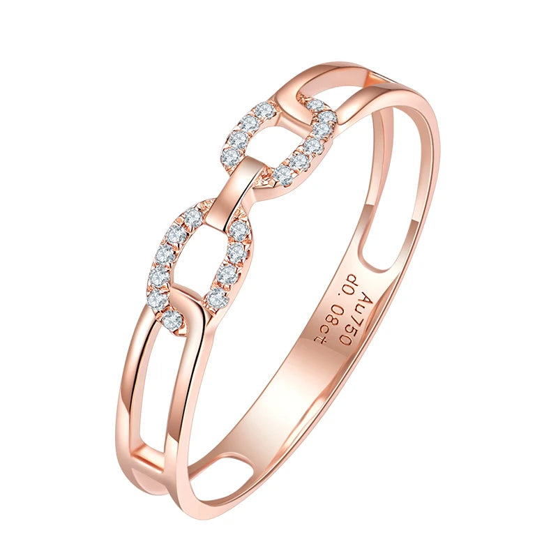 H&F Original Solid Gold Engagement Diamond Band Everlasting Classic Custom 18k 14kt 9ct Pure Rings for Women Gift