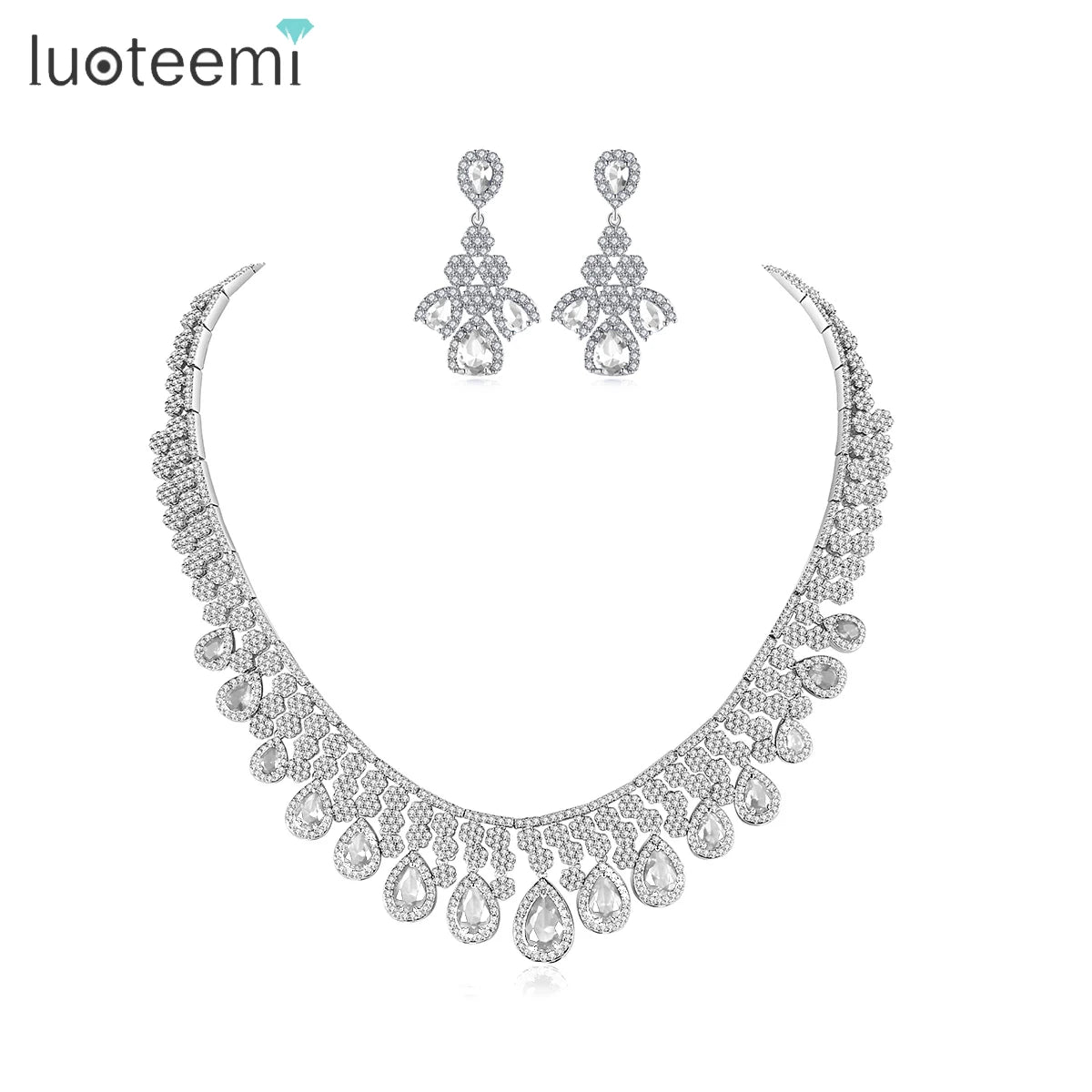 LUOTEEMI India Wedding Set Woman Jewelry Lady Accessory Designer Woman's Bridal Jewelry