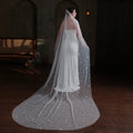 SLBRIDAL White Simple Heart Cathedral Bridal Veils With Combs Wedding Veils Wedding Wear Accessories for Bride Marriage