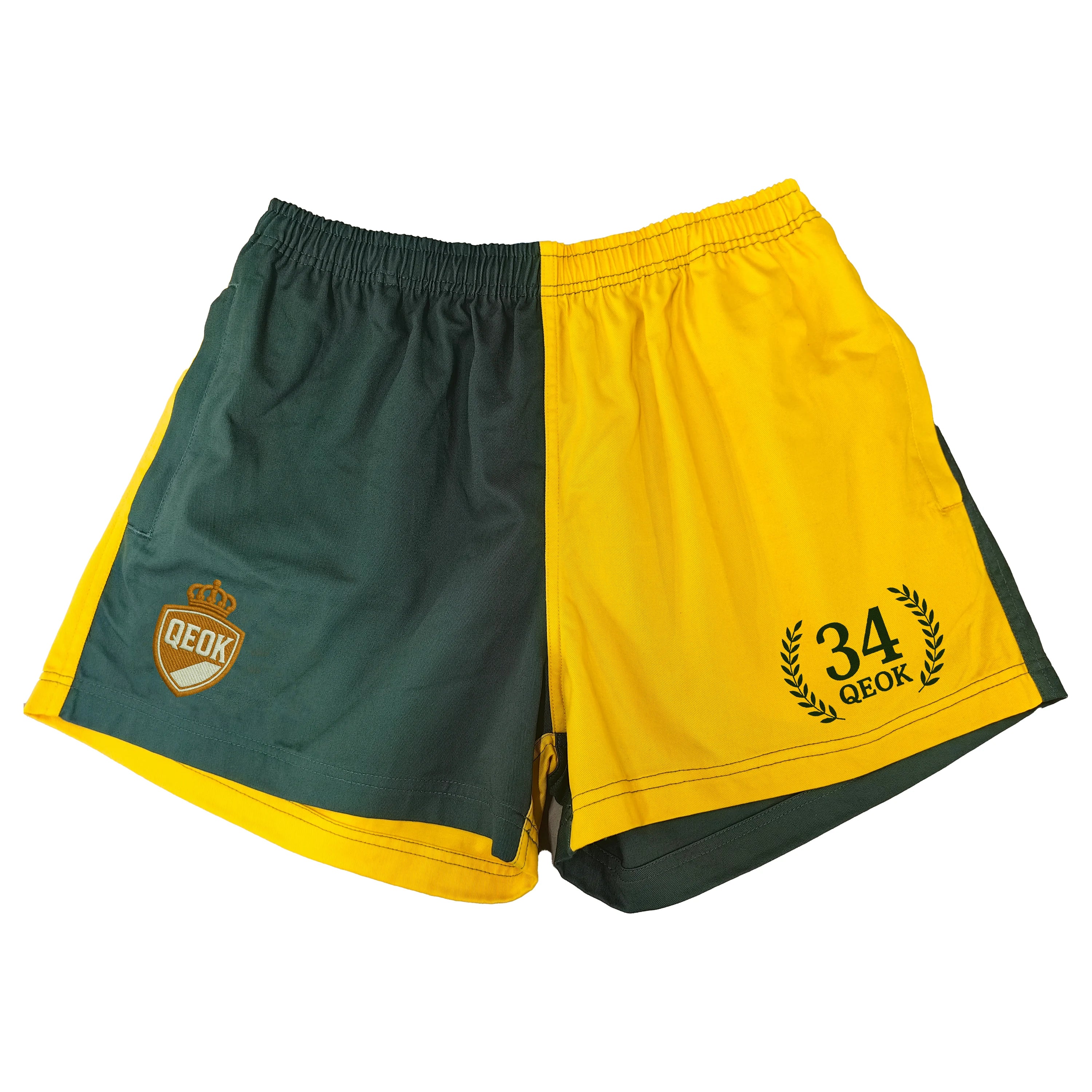 Lower Price Small MOQ Custom Unisex Embroidery Logos  Cotton Rugby Shorts
