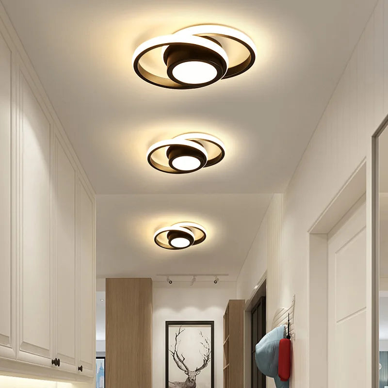 Modern Simple LED Ceiling Lamp with Creative Design for Indoor Corridor Bedroom Living Room Acrylic Cover and Iron Base