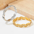 New Trend Fashion 18k Gold Plated Stainless Steel Waterproof Jewelry Three Layers Rhinestone Bracelet Women