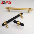 JAYA Nordic Value Black Brass All-copper Knurled Handle American Industrial Style Wardrobe Cabinet Shoe Cabinet Door Handle