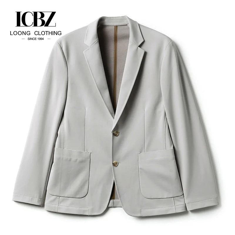 Black Men's British Style Business Casual Suit Jacket and Pants 2-Piece Set Breathable Plus Size Trendy