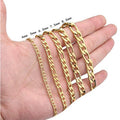 Fashion 60 cm /24 Inch  Hiphop Necklace 4-7.5 mm Figaro Stainless Steel Chain With Real 18k Gold Plating