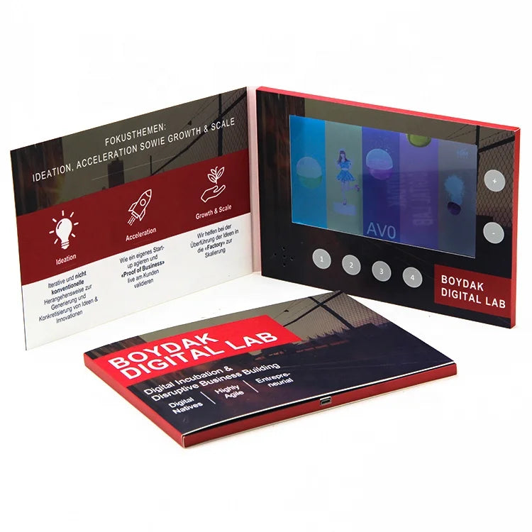Factory Wholesale Invitation Corporate Promotional Gift Items Business Digital Greeting Card Lcd Video Book