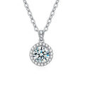 Gra Certificate 1ct Iced Cut Round Shape Colored Diamond Moissanite Women Pendant Necklace Chain 925 Sterling Silver for Wedding