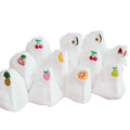 100% Cotton Ankle-Length Boat Socks for Girls Embroidered Fruit Design Breathable Knitted Shallow Mouth Student Socks for Spring