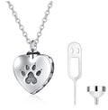 Cremation Jewelry Dog Puppy Paw Urn Necklace S925 Sterling Silver Urn Necklace for Ashes Keepsake Jewelry