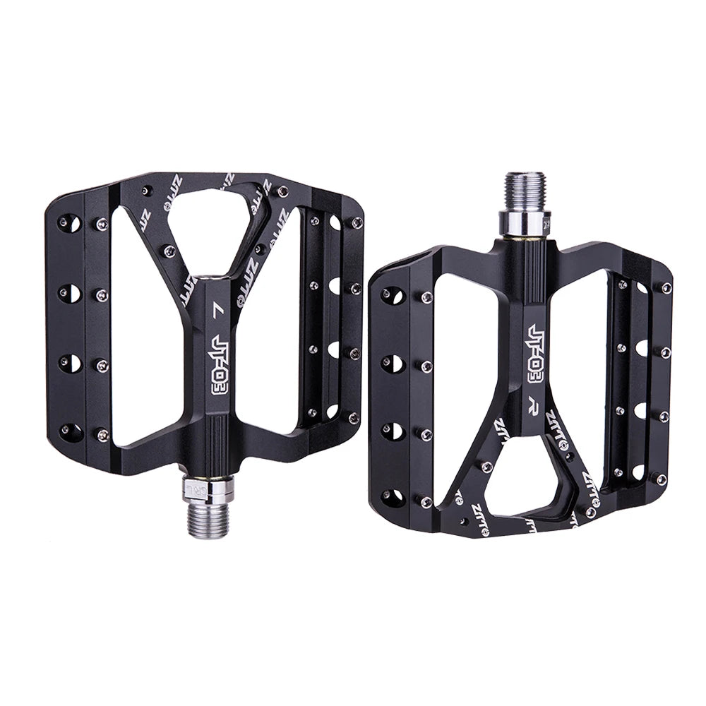 ZTTO MTB CNC Aluminum Alloy Bearings Pedal Bike Flat Pedal Road Gravel Bike Lightweight 10 Pins Pedal for XC AM JT03