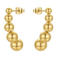 Fashion 18K Gold Plated Stainless Steel Jewelry Irregular Steel Ball Ear Studs Accessories Earrings E211331