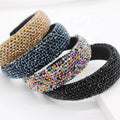Europe and America Fashion Thicken Padded Crystal Hairbands Bling Rhinestone Baroque Headband Women Hair Accessories Wholesale