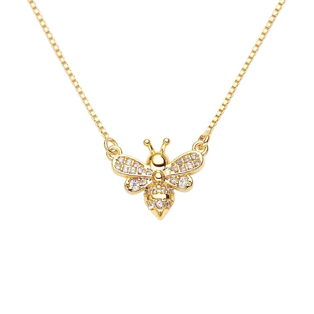 Bee Shape S925 Pendant Chain 925 Sterling Silver Charm Necklace for Women