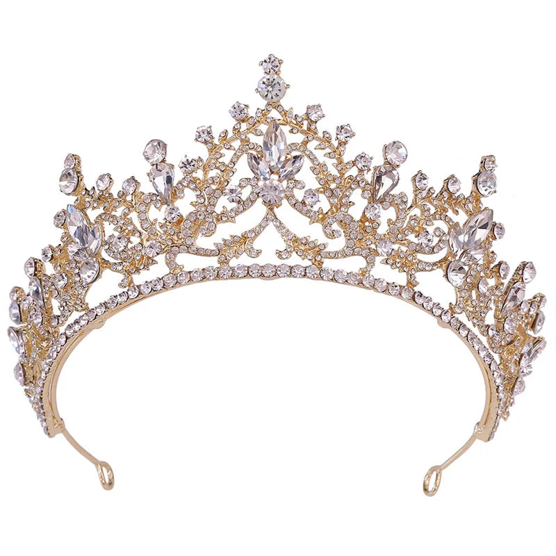 Bridal Wedding Crown Hair Accessories Baroque Rhinestone Royal Queen Pageant Crown