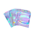 7x9 Inch Reclosable Food Storage Resealable Clear Ziplock Holographic Rainbow Color Bags