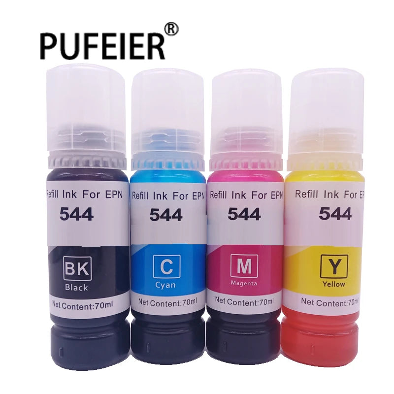70ML 544 504 Bottle Refill Dye Ink Compatible for Epson L4150 L4160 L6161 L6171 L6191 L3110 L3150 Inkjet Printer Dye Based Ink