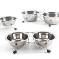 Wholesale  Dog Double Bowl Stainless Steel Feeder Puppy Bird Pets