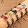 Chic Fashion Charm Bracelets Tree of Life Design with Black Lava Beads Wire Wrapped Braided Bracelet Gift