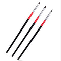 3pcs Nail Art Wood Handle Nylon Hair Drawing Broad Nail Brush Set