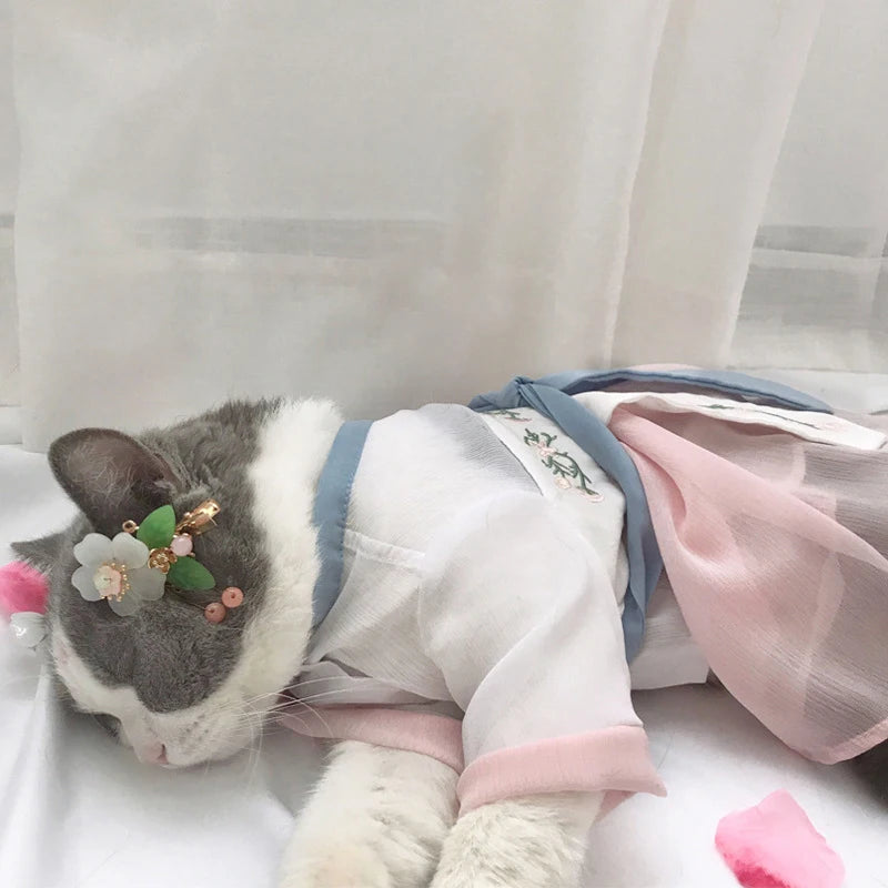 Luxury Summer Breathable Floral Modern Reptile Dress Costume Cute Puppy Dog Outerwear for Small Animal MegaBDM