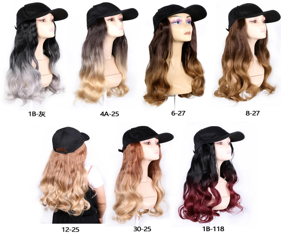 Cheap Factory Price Synthetic Hair Baseball Cap Wig Straight/Body Wave Short Length Cosplay Cap Wigs