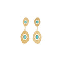 Christmas Gifts New Fashion Wholesale Luxury Moroccan Women's Wedding Jewelry Stainless Steel Natural Stone Pendant Earrings