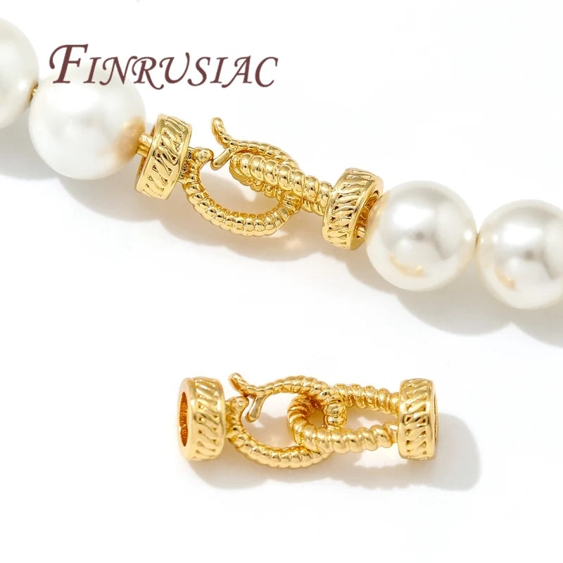 18K Gold Plated Connectors Jewelry Fasteners Lock Clasps Accessories Needlework Beads Pearls Making Material for Bracelet