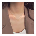 HOVANCI Minimalist Jewelry Love Heart Necklace Stainless Steel Jewelry 18K Gold Plated Clavicle Chain Necklace