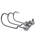 5pcs High Carbon Steel Lure Fishing Offset Hook Wide Weedless Worm Ball Bass Lead Head Jigs for Carp
