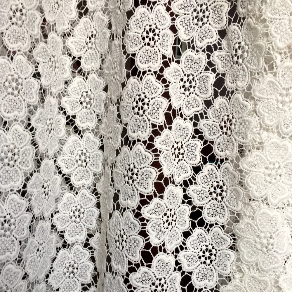 Classic White Flower Guipure Dress Lace Fabric