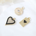 Wholesale Jewelry Making Charm Brass 14K Gold Plated Evil Eye Enamel Heart Pendant Charms