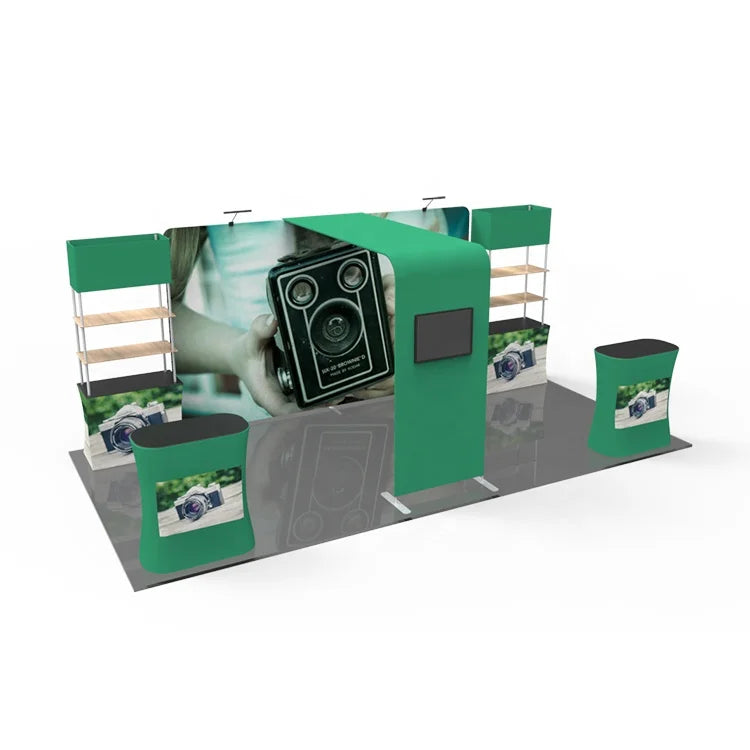 Aluminum Fast Assemble Fair Exhibition Backdrop Stand Modular Portable 10x20 Clothing Trade Show Promotion Exhibition Booth