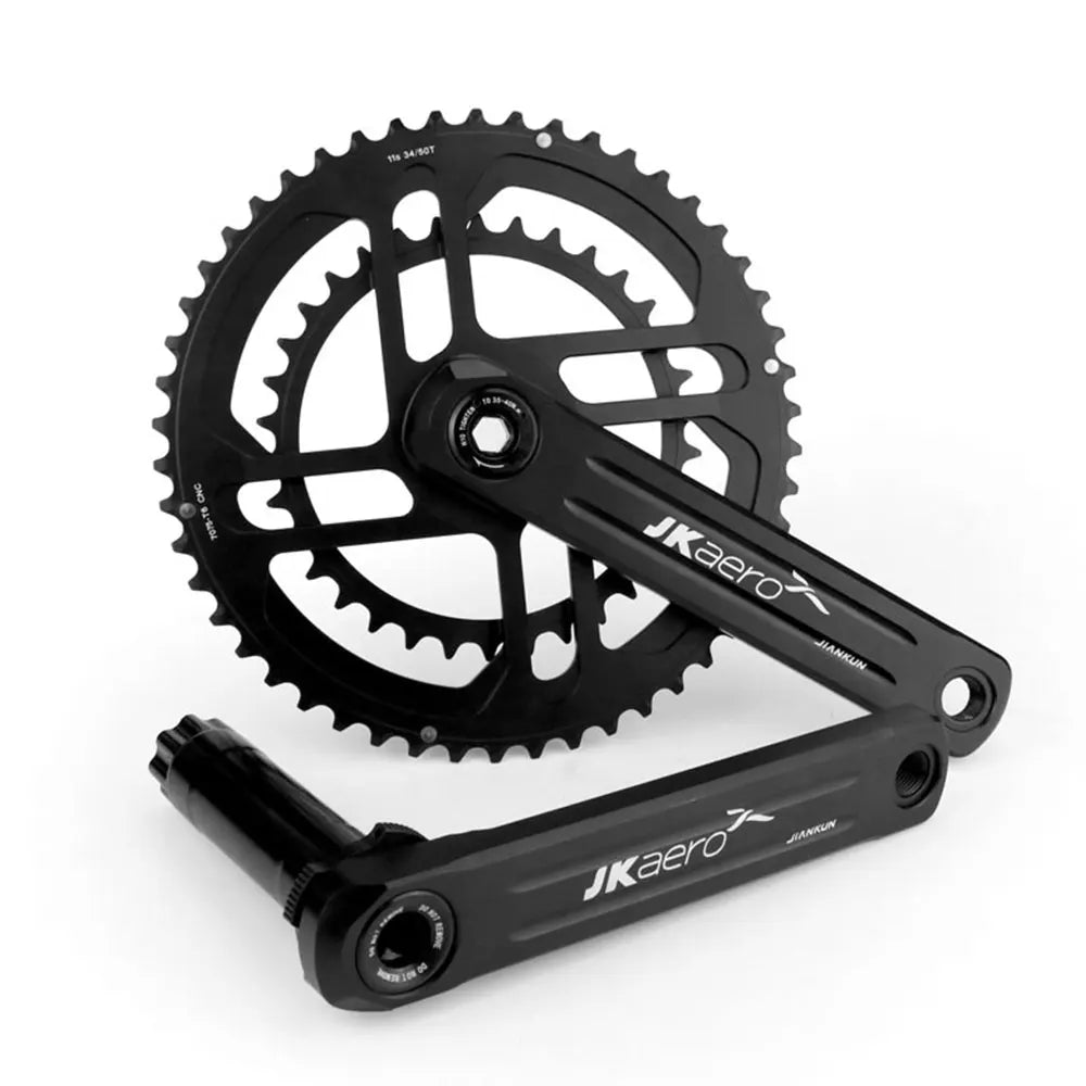 JIANKUN Ultra-light Hollow Integrated 34-50T/39-53T 22 24 Speed 170mm Road Bike Crank Set BCD 41mm Threaded Crank Chainwheel