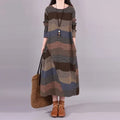 Spring 2022 Fashionable Long Sleeve Pocket Dress Women Printed Plus Size Linen Dress