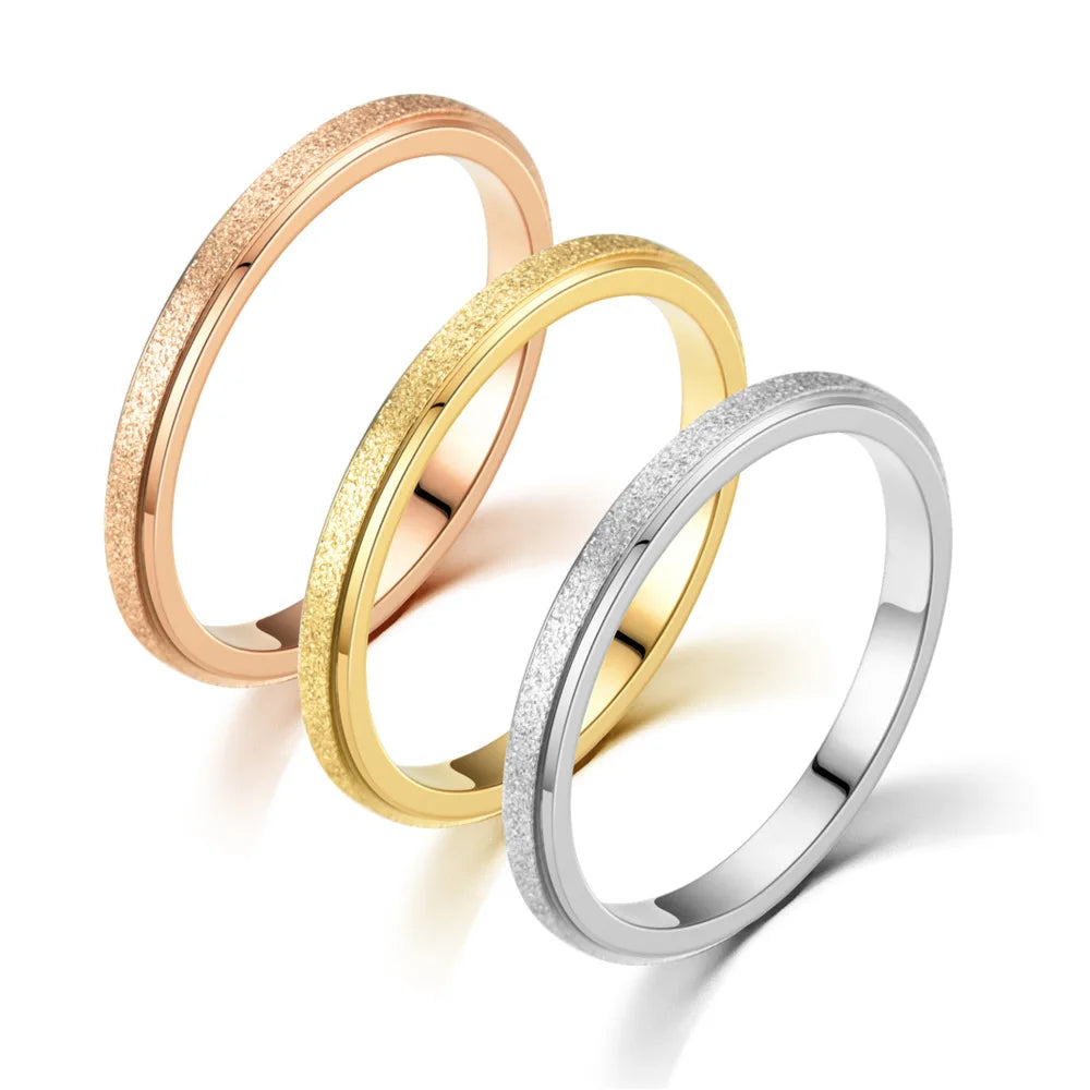 24K Rose Gold Plated 925 Sterling Silver Men's Rings Simple Design Stainless Steel Women's Finger Engagement Party Anniversary