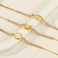 Waterproof Fashion Jewelry Trendy Style Popular Stainless Steel 18k Gold Zircon Women Bracelets