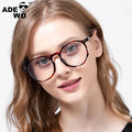ADE WU PSTY3374N Simple Polygon Frame Eyeglasses Women Men Optical Full Rim Eyewear Blue Light Blocking Glasses Female Round