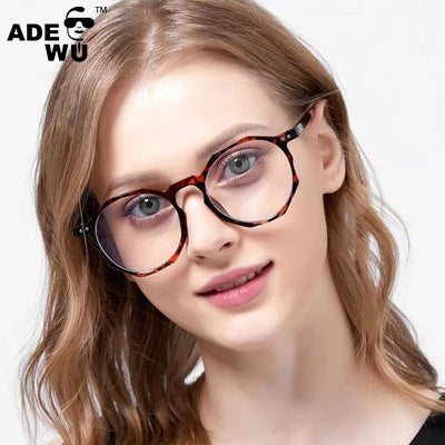 ADE WU PSTY3374N Simple Polygon Frame Eyeglasses Women Men Optical Full Rim Eyewear Blue Light Blocking Glasses Female Round
