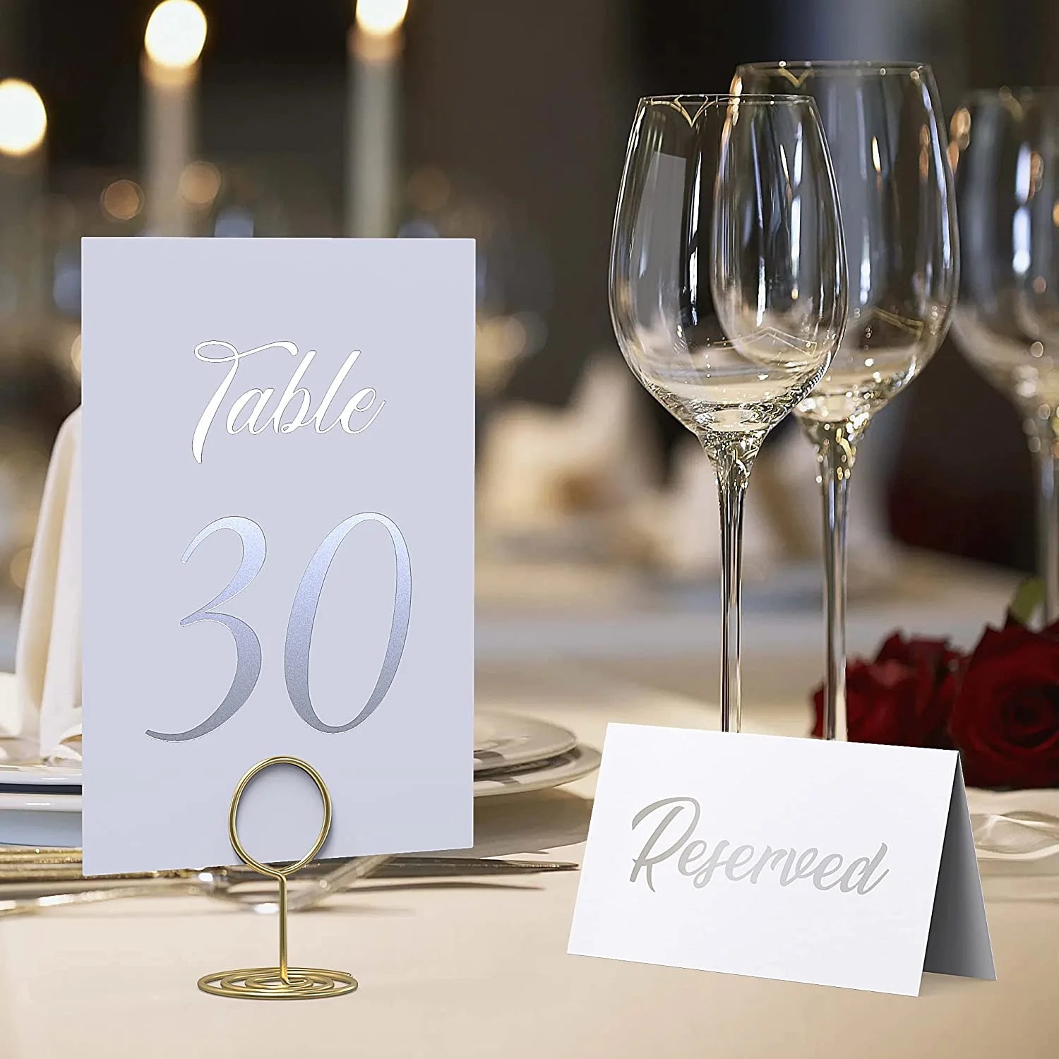 Luxury Conference Table Name Card 4*6inch Silver 1-20 Numbers Wedding Party Place Holder Wedding Table Number Cards