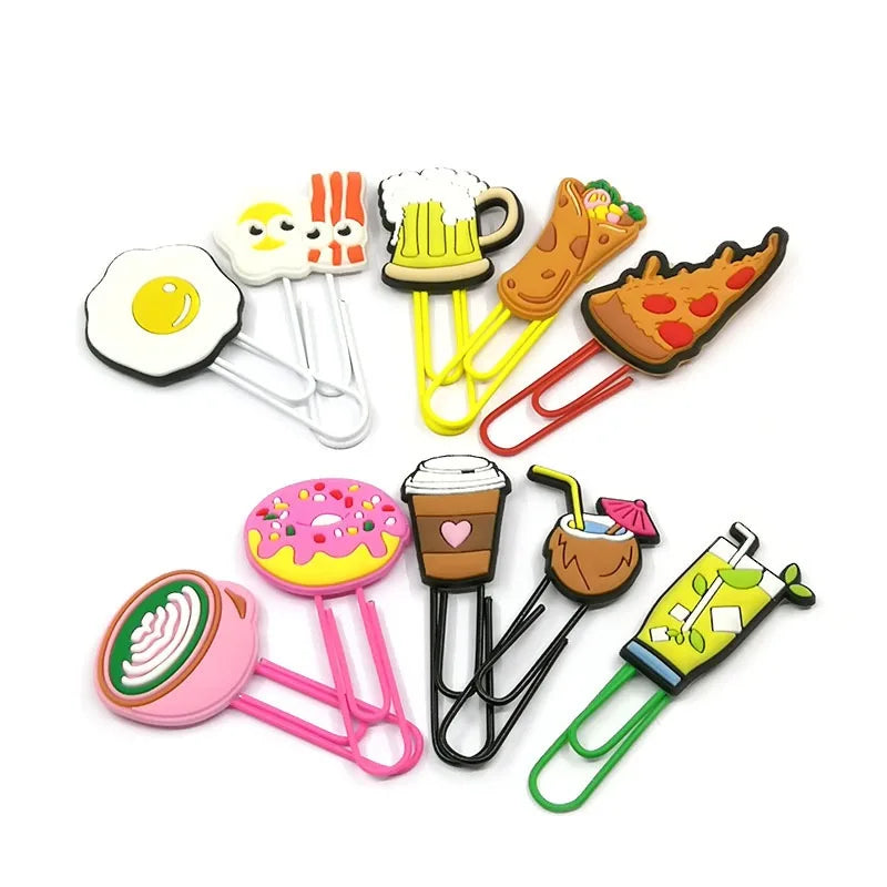 Custom PVC Bookmark Silicone Paper Clip Bookmarks School Office Supplies Stationery DIY Accessories Note Holder