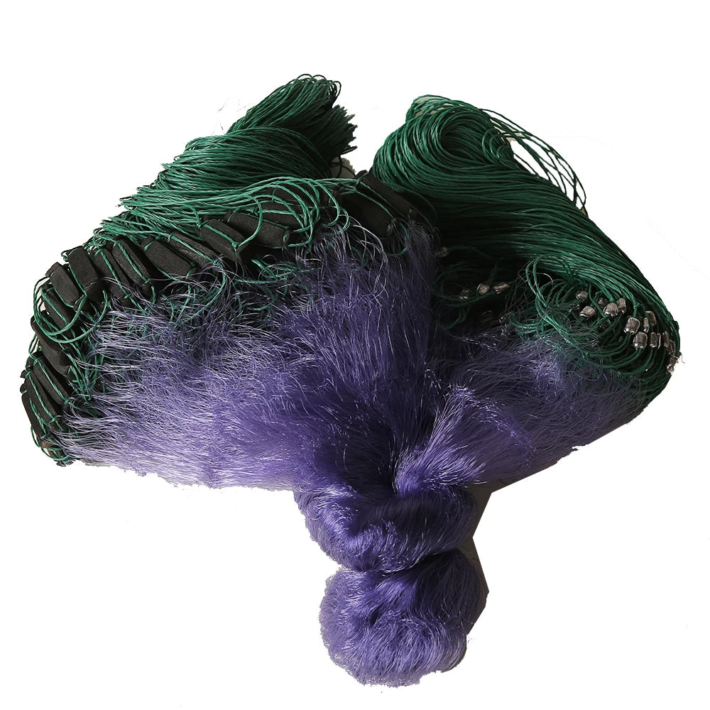 Purple PA Monofilament Nylon/PP Fishing Net 1-Finger Throw Gillnet with Double & Single Knots for Trammel/Trawl