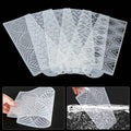 Reusable Non-stick Eco-Friendly Rectangle Decorative Flower Edge Tools Cake Decorating Stencils Floral Templates Printing Hollow