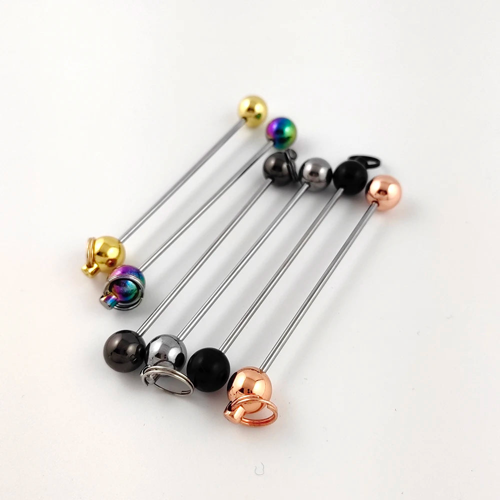 Beadable Accessories Fashion Diy Earring Jewelry Making Screw Threaded Blank Earring Beadable bar for Diy