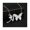 NEWNORTH 26 Love Letter Classic Party Stainless Steel 18K Gold Plated Matt Heart Butterfly Initial Letter Pendant Frosted