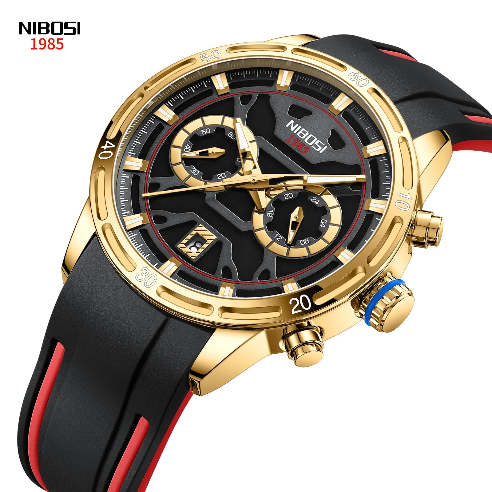 NIBOSI 2537 Luxury Wristwatch Movement Quartz Watch Silicon Strap Luminous Men Watches