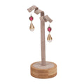 T-shaped Earring Storage Display Rack Solid Wood Fiber Velvet Earring Hanging Rack