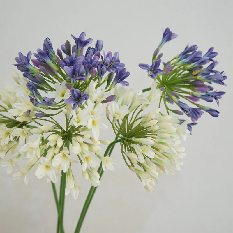 M322 Flower Bouquet Vintage Silk Lavender Purple Lily of the Nile Flower Artificial Silk Agapanthus Flower for Wedding Decor